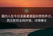 圈内人在今日凌晨遭遇猛料愤怒声讨，西瓜影院全网炸锅，详情曝光